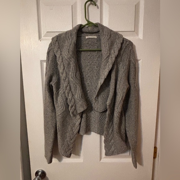 Banana Republic Shawl Neck Open Front Cardigan Sweater Wool Cashmere Cable, L - Picture 1 of 4